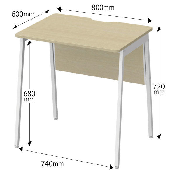 アスクル マルチワークデスク 幅800×奥行600×高さ720mm ライト