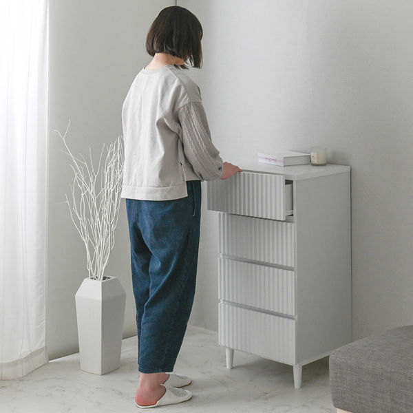 4FUL 佐藤産業 アラン チェスト 幅445×奥行398×高さ901mm ホワイト