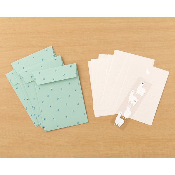 【60サイズ】　メモ　シール　レターセット　紙モノ　大量　まとめ売り たっぷり書けるポット＆カップ柄レターセット A5便箋 洋形2封筒