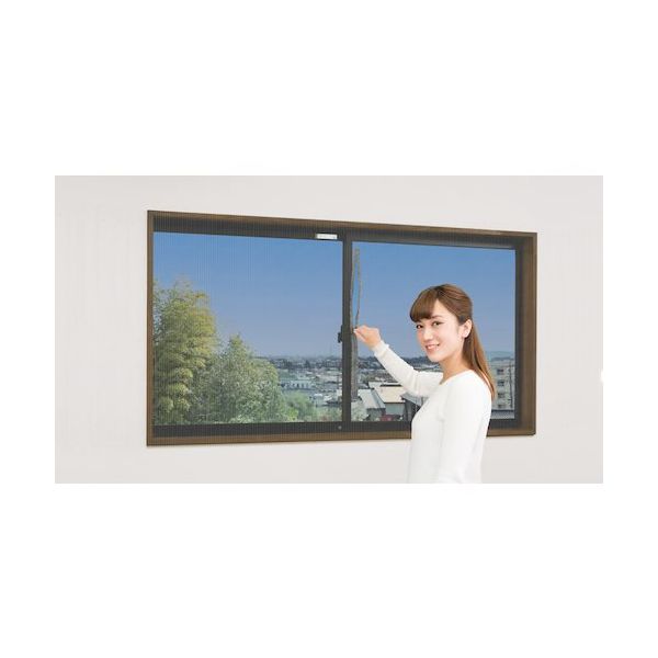 ノムラテック 快適便利 ファスナー付で窓の開閉ラクラク窓用アミ戸 L