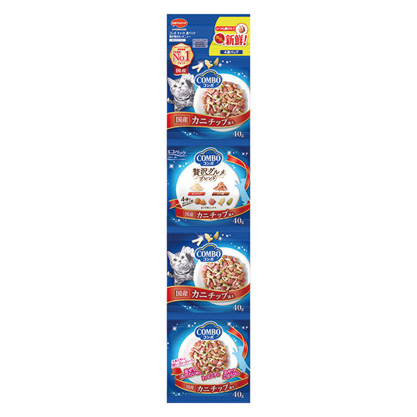 コンボ 連パック カニチップ添え 国産 160g（40g×4袋）1袋 日本ペット