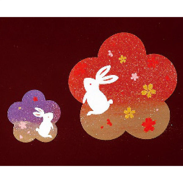 中西工芸 宴うさぎ 溜塗丸盆(尺丸) 94004 1個（直送品） - アスクル