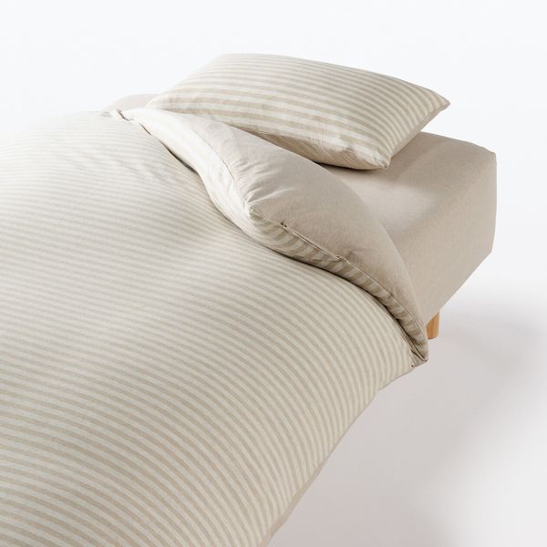 無印良品 綿天竺ボックスシーツ D 140×200×18‐28cm用 杢