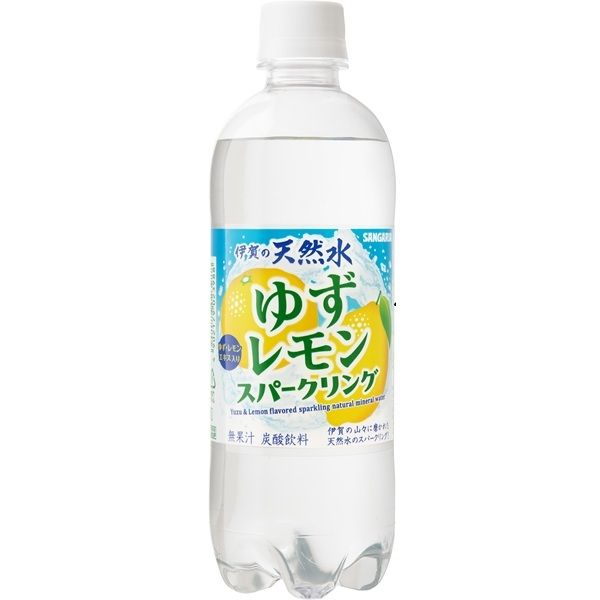 サンガリア 伊賀の天然水ゆずレモンスパークリング 500ml 1セット（48