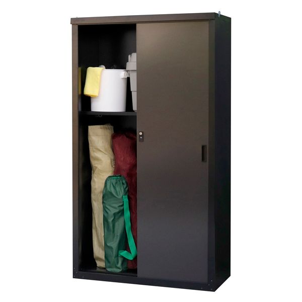 グリーンライフ 家庭用収納庫 153 幅890×奥行470×高さ1530mm ブラック