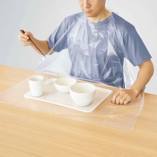 オオサキメディカル プラスハート 使い捨て食事用エプロン フラット