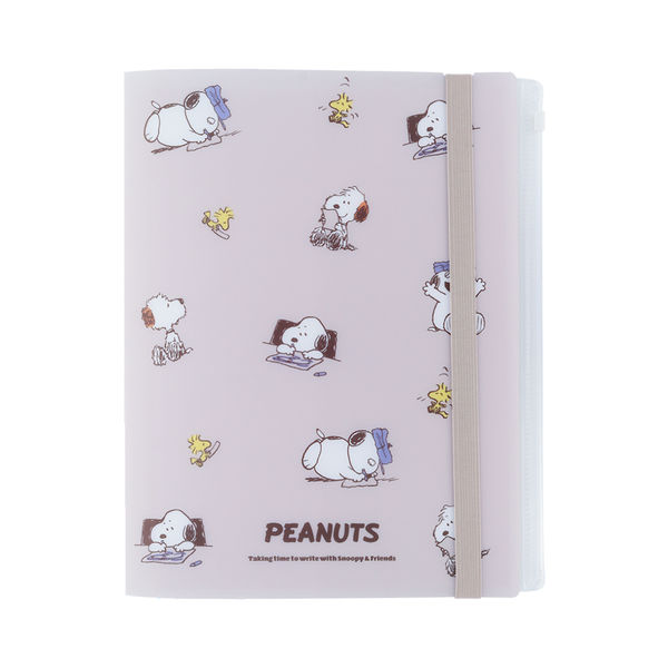 サンスター文具 ゴムバンド付クリアファイル 5ポケット+ファスナー