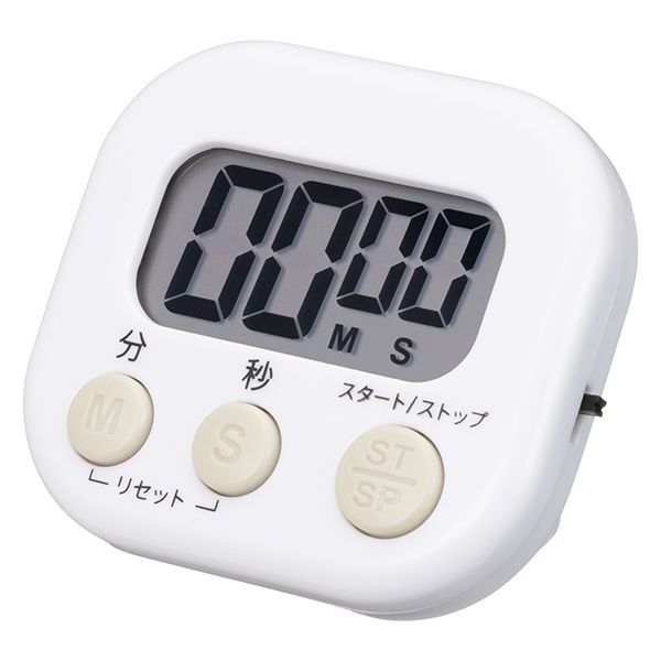 均一価格】キッチンタイマー ホワイト 1個 オリジナル - アスクル