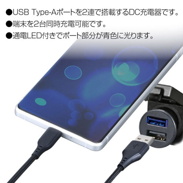 セイワ DCパワープラグ A×2 +A to Cケーブル 充電 スマホ D-620 1個