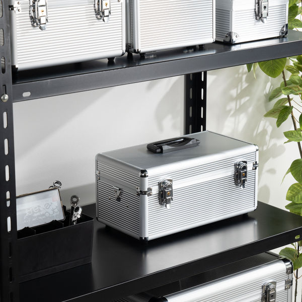 JEJアステージ アルミツールボックス トレー付 ALーB365 シルバー 1個