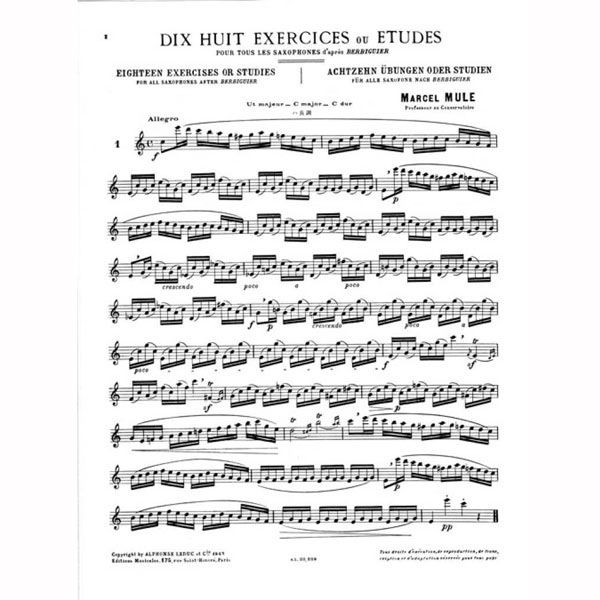 ALPHONSE LEDUC ミュール:サクソフォン教程 (ベルビギエ) (SAX