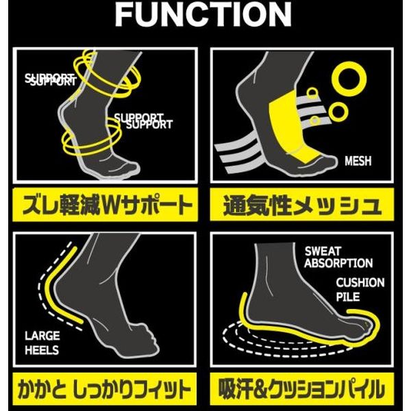 ディックコーポレーション 吸汗速乾+底パイルメッシュ 5本指クル- 2P