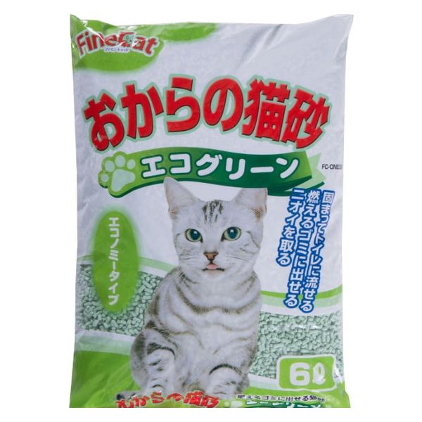 おからの猫砂 猫砂 エコグリーン 6L 4袋 常陸化工 - アスクル
