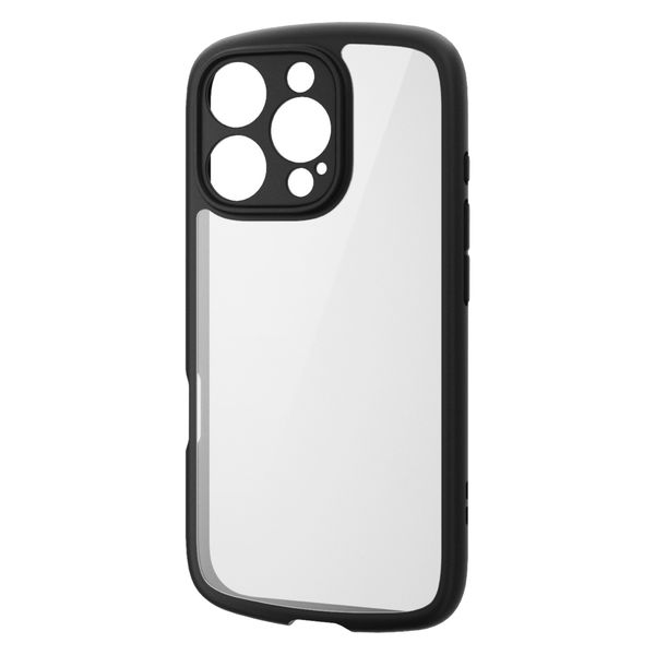 iPhone 16 Pro ケース ハイブリッド 衝撃吸収 軽量 ブラック PM
