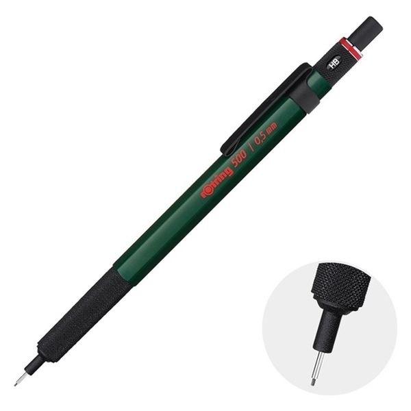 廃番 ペン先 0.15㎜　ロットリング ロットリング 500シリーズ メカニカルペンシルHS 0.5mm グリーン