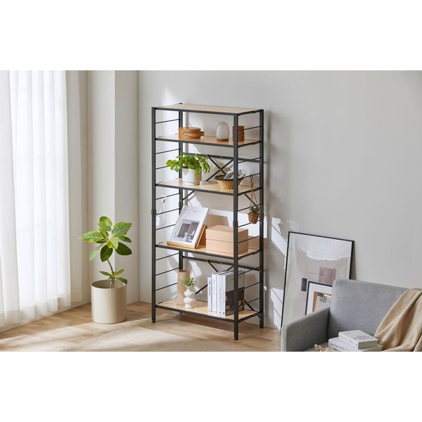 アイリスオーヤマ 組立簡単 連結スチールラック KRSR-5 ナチュラル