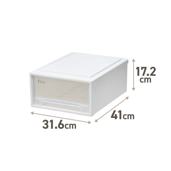 小物収納】天馬 フィッツケース 41ー31 ホワイト/クリア 幅31.6×奥行