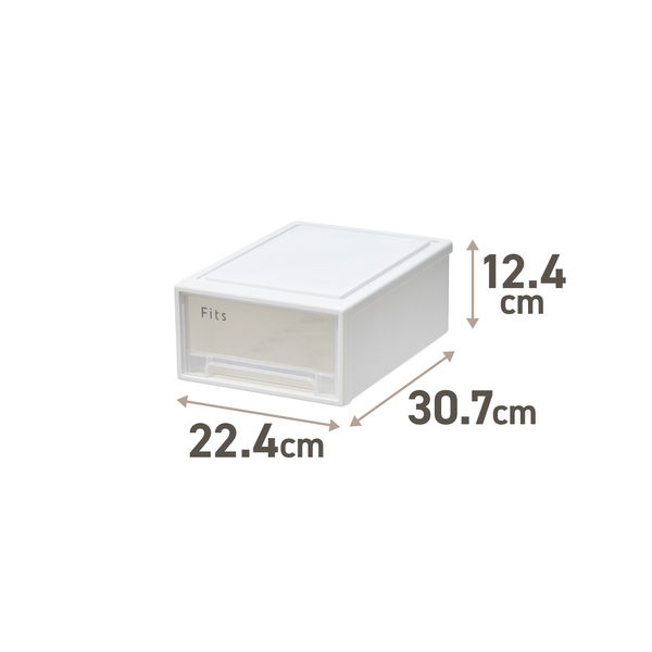 小物収納】天馬 フィッツケース 30ー22 ホワイト/クリア 幅22.4×奥行