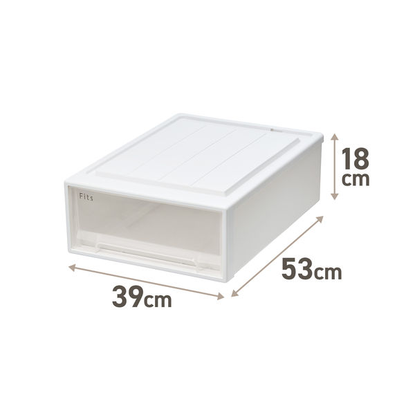 引き出し収納】 天馬 フィッツケース 53ー39S ホワイト/クリア 幅39.0