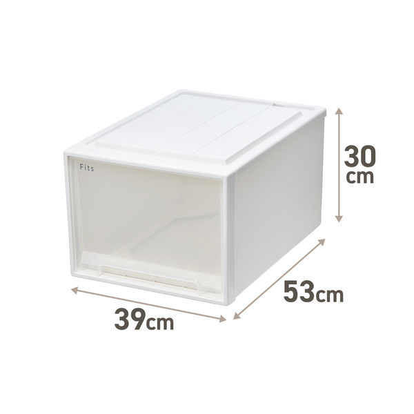 引き出し収納】 天馬 フィッツケース 53ー39L ホワイト/クリア 幅39.0
