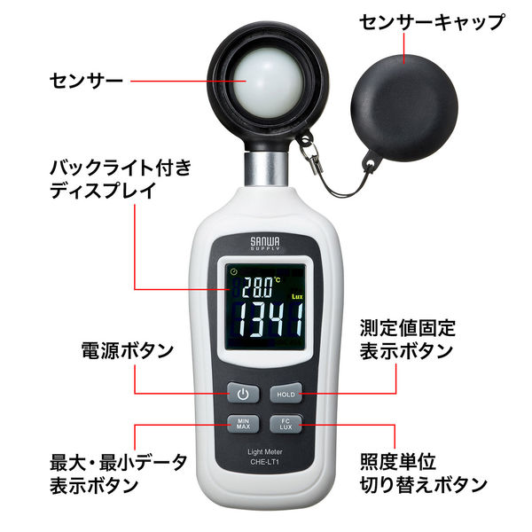 サンワサプライ(Sanwa Supply) デジタル騒音計(騒音・温度 計測可能) 面倒臭かっ 小型 CHE-SD1