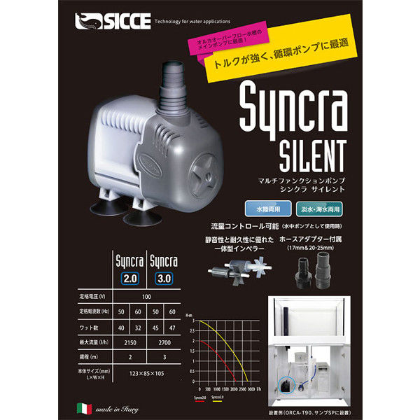 SICCE（シッチェ） 水陸両用ポンプ シンクラサイレント2.0 50Hz 東日本用 循環ポンプ 201176 1個（直送品）