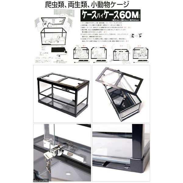 みどり商会 ケースバイケース60M 爬虫類 飼育 ケージ ガラスケージ 52102 1個（直送品） - アスクル