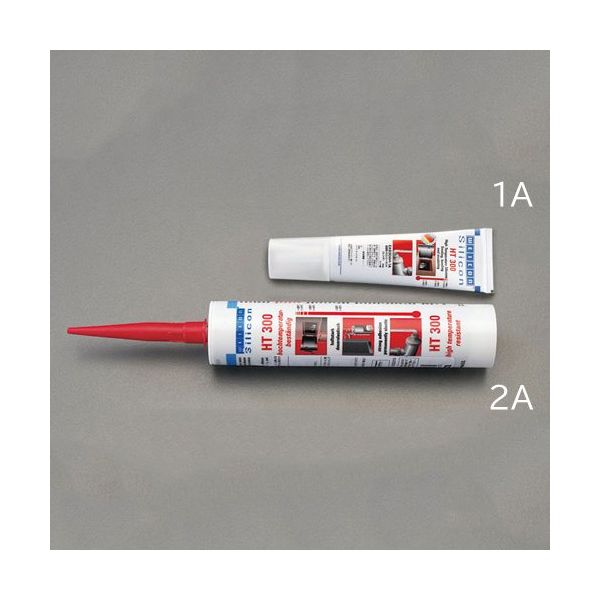 エスコ 85ml シリコーンシーラント(高温用/赤) EA930AH-1A 1セット(4本 
