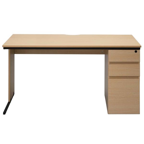 【法人限定/車上渡し】アール・エフ・ヤマカワ ワークデスクII片袖 W1400×D700 ナチュラルII GZWC2-1470NA2 1個（直送品）