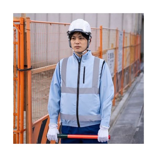 岡潮 空調安全ベスト(ウェアのみ) 30227 サックス3L 30227-3L 1着 652-5708（直送品）