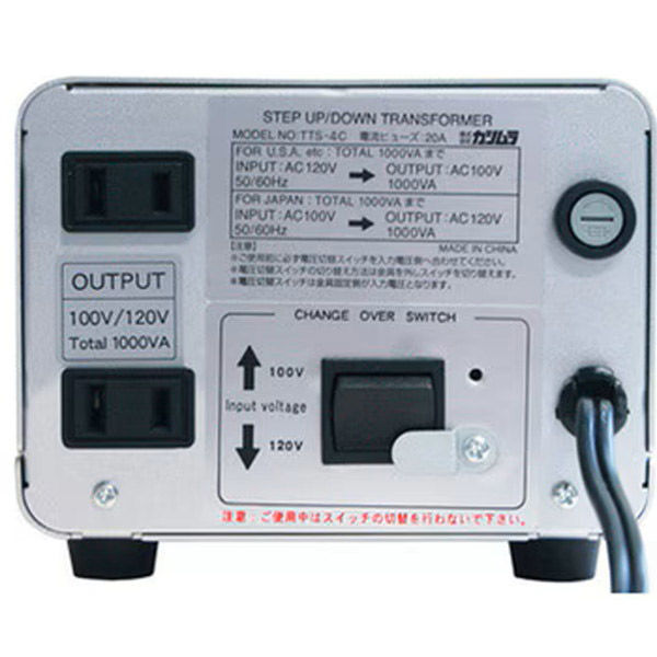 カシムラ 海外国内用大型変圧器110-130V/1000VA NTI-4 1個（直送品