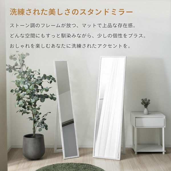 武田コーポレーション スタンドミラー40 ストーン調WH STD-40SWH 1箱(1