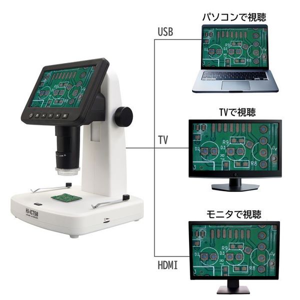 SCOPE JーSCOPE LCDマイクロスコープ(モニター付) HJーICT58 MMS-023