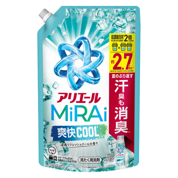 アリエール MiRAi 超濃縮 爽快クール 詰替 920g 1セット(1個×6) 洗濯