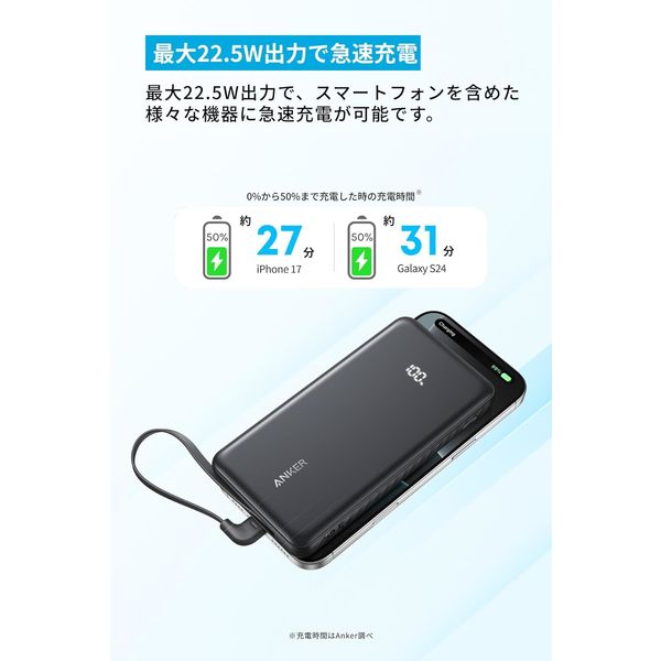 Anker モバイルバッテリー Zolo Power Bank (10000mAh 22.5W USB-C