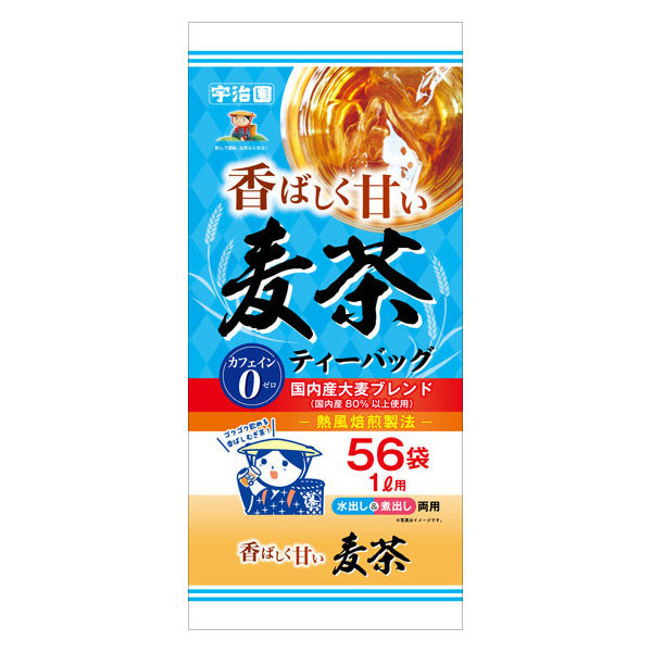 宇治園 徳用麦茶ティーバッグ 1L用 1セット(56バッグ×10) - アスクル