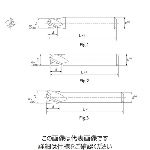 丸一切削工具 THECUT 超硬4枚刃エンドミル(自動盤用)TiN