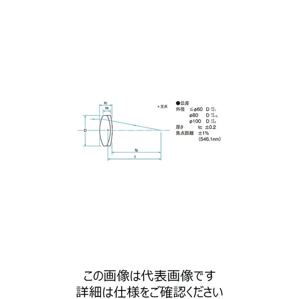 球面アクロマティックレンズ φ40mm 焦点距離169.7mm DLB-40-170PM 61-6921-32（直送品）