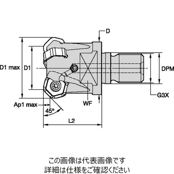 フェイスミル M1200 mini モジュラタイプ 45°スクリューオン フェイスミル M1200 mini モジュラタイプ 45°スクリューオン