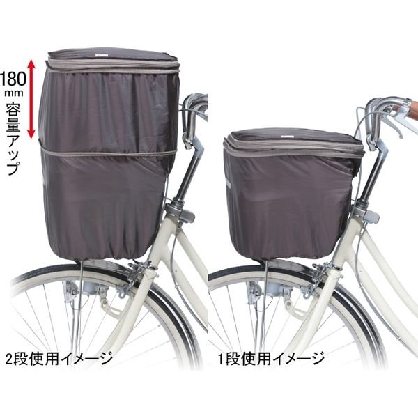 川住製作所 2段式ワイド前カゴカバー ブラウン KW-770BR 1枚（直送品