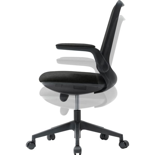 サンワサプライ オフィスチェア SNC-T161BK 1個 肘跳ね上げ式 座面/高