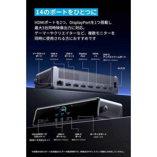 Anker Prime ドッキングステーション (14-in-1 Triple Display