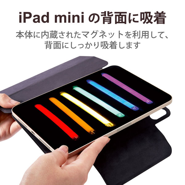 iPad mini6 ケース カバー 第6世代 2021年 レザー 手帳 ネイビー