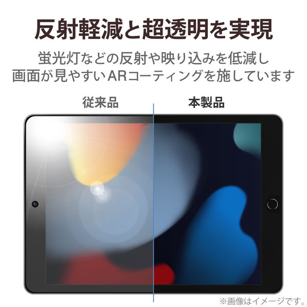 iPad 10.2インチ 第9世代 保護フィルム 高光沢 衝撃吸収 ブルーライト