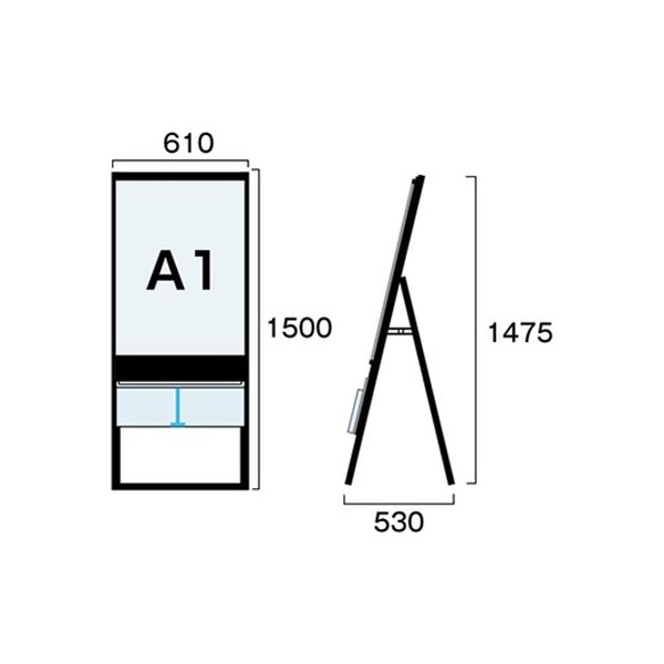 常磐精工 ブラックカタログケーススタンド看板 片面 ポスター上 Ａ１