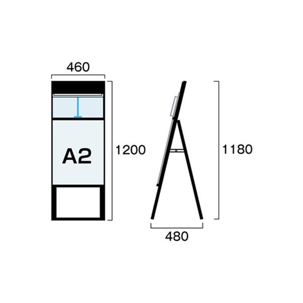 常磐精工 ブラックカタログケーススタンド看板 片面 ポスター下 Ａ２