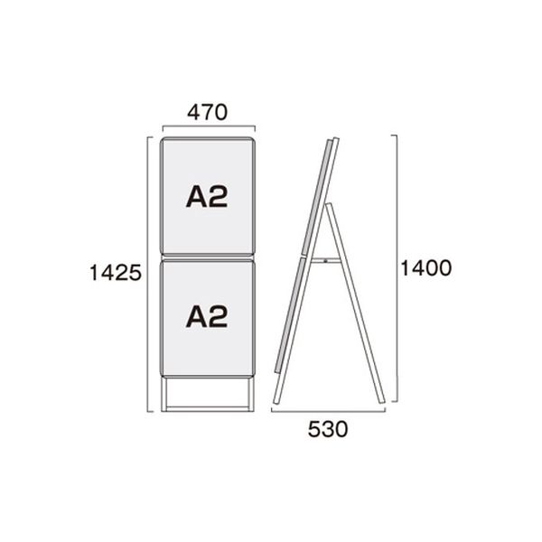 常磐精工 ポスターグリップスタンド看板コンビ 屋外用 Ａ２Ａ２片面