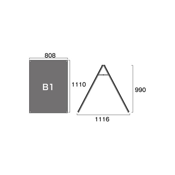 常磐精工 ブラックポスター用スタンド看板マグネジ Ｂ１ ロー 両面