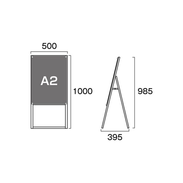常磐精工 ポスター用スタンド看板 Ａ２ 片面 面ブラック ＰＳＳＫー