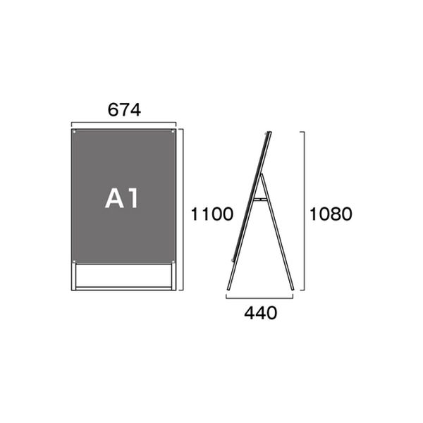 常磐精工 ブラックポスター用スタンド看板 Ａ１ 片面 面ブラック